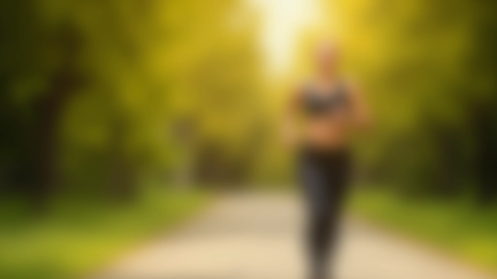 Mature woman in running gear jogging on suburban path with trees in background